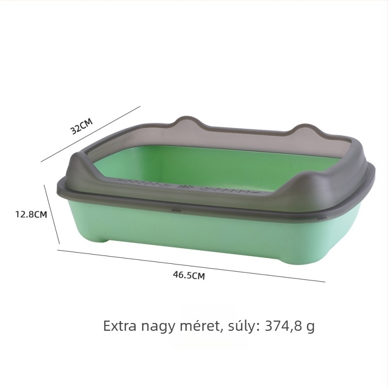 Macskaalomtál magas fallal, félig zárt kialakítás, anti-fröcskölés, vastagított PP anyag (Sailing)