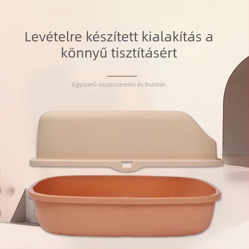 Macskaalom-tál fél-zárt, anti-spill, lapáttal, PP