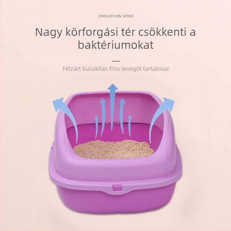 Macskaalom-tál fél-zárt, anti-spill, lapáttal, PP