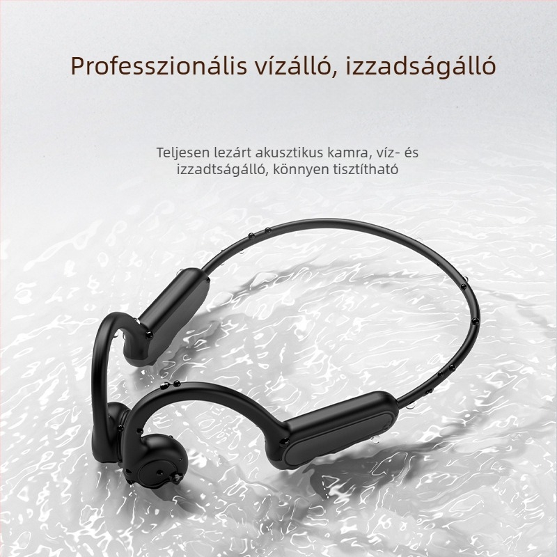 Csontvezetéses vezeték nélküli Bluetooth fejhallgató, Bluetooth 5.3, 4-8 órás üzemidő, IPX4 vízálló, 15 m hatótáv, kétoldalas sztereó