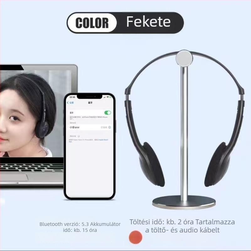 Nyakba rögzíthető Bluetooth headset sportos stílusban, sztereó hangzás, Lavalier mód, Huawei chip, üzemidő 0-4 óra, Bluetooth 1.1