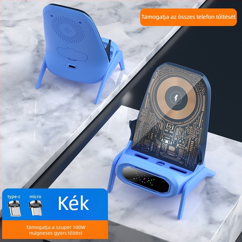 Vezeték nélküli asztali töltő 100W-ig, QC 3.0, mágneses töltés nélkül, kompatibilis asztali tartóval, automatikus érzékelés