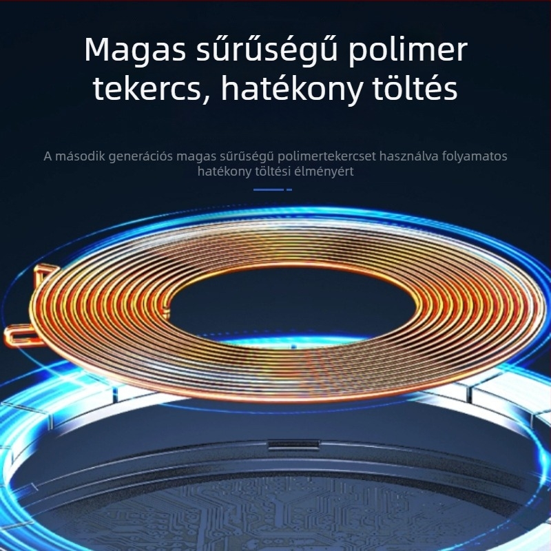 15W vezeték nélküli töltő, gyors töltés QC 3.0, 2A kimenet, asztali tartó digitális kijelzővel