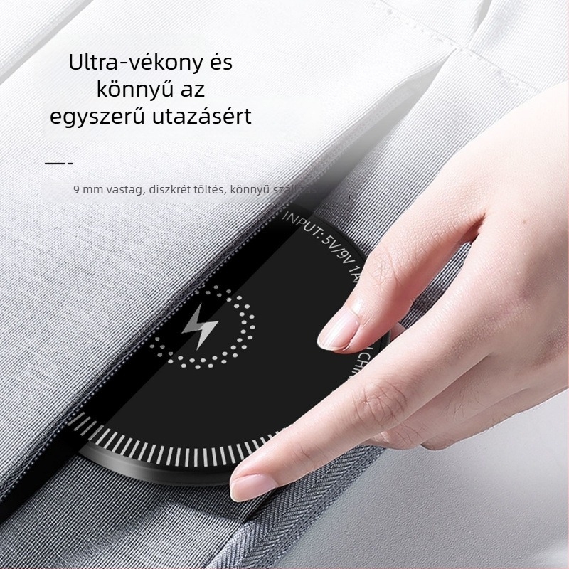 15W vezeték nélküli töltő, gyors töltés QC 3.0, 2A kimenet, asztali tartó digitális kijelzővel