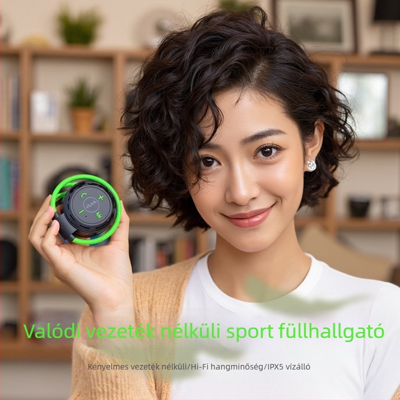 Vezeték nélküli sport Bluetooth fejhallgató MP3 lejátszóval, fejre illeszkedő, IPX4, 8 órás üzemidő, Bluetooth 5.4, 10 m hatótávolság, sztereó duál