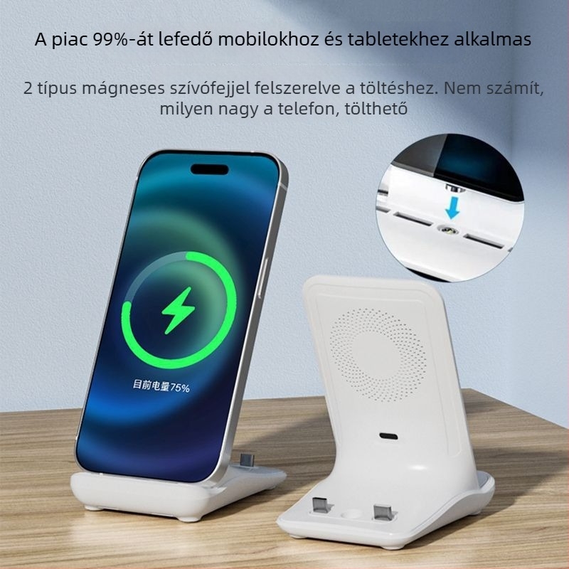 100W-os univerzális töltőállvány telefonokhoz és táblagépekhez, vezeték nélküli töltés, gyors töltés, QC4.0