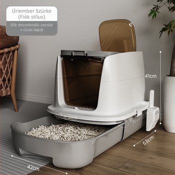 Macskaalom-doboz felső bemenettel, teljesen zárt, anti-szórás, szagkontroll, kölyökmacskák számára
