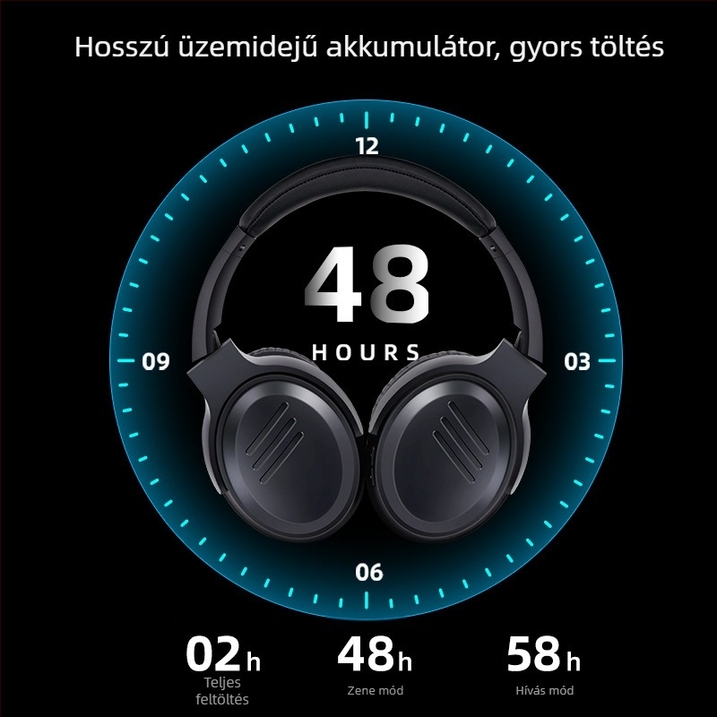 Vezeték nélküli gaming fejhallgató — Bluetooth 5.2, Jerry chip, akkumulátor >8 óra, hatótávolság 10 m, PC+ABS anyag