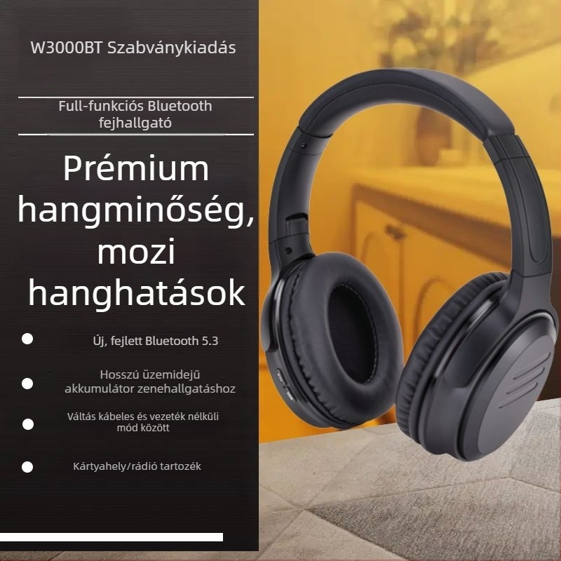 Vezeték nélküli gaming fejhallgató — Bluetooth 5.2, Jerry chip, akkumulátor >8 óra, hatótávolság 10 m, PC+ABS anyag