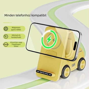 Vezeték nélküli telefon töltőállvány, kompatibilis Apple, Huawei, Vivo, Xiaomi, Oppo és Androiddal; mágneses indukció, gyors töltés QC3.0, 15W, 2A