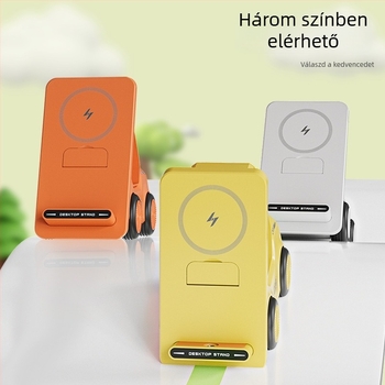 Vezeték nélküli telefon töltőállvány, kompatibilis Apple, Huawei, Vivo, Xiaomi, Oppo és Androiddal; mágneses indukció, gyors töltés QC3.0, 15W, 2A
