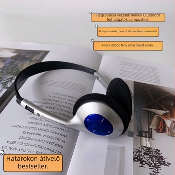 Fejre szerelt vezeték nélküli Bluetooth 5.0 headset, sztereó, 10 m hatótáv, 8+ órás akkumulátoridő