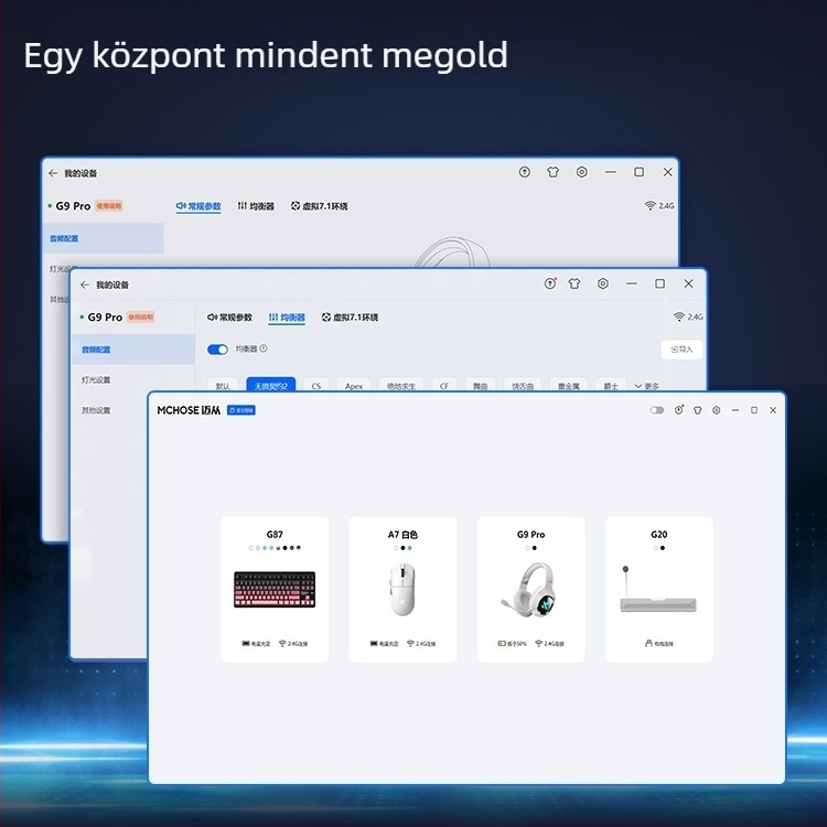 G9 Pro Gaming fejhallgató — három üzemmódú Bluetooth vezeték nélküli, mikrofonnal, PC-hez