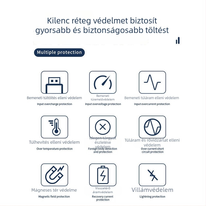 Vezeték nélküli töltő állvánnyal, függőleges, AFC protokoll, közvetlen töltés, kimenet 1 A, maximális teljesítmény 1 W