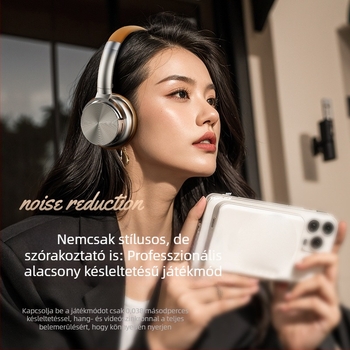 Retro vezeték nélküli fejhallgató Bluetooth 5.3-mal, 10 m hatótávolság, sztereó hang, zajcsökkentés, akkumulátor élettartam 4–8 óra