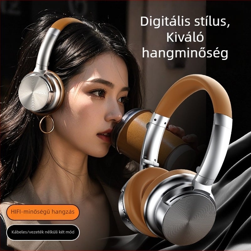 Retro vezeték nélküli fejhallgató Bluetooth 5.3-mal, 10 m hatótávolság, sztereó hang, zajcsökkentés, akkumulátor élettartam 4–8 óra