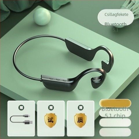 Csontvezetéses vezeték nélküli Bluetooth headset, fülcsipeszes kialakítás, kétoldalú sztereó hang, Bluetooth 2.0, 0–4 órás üzemidő