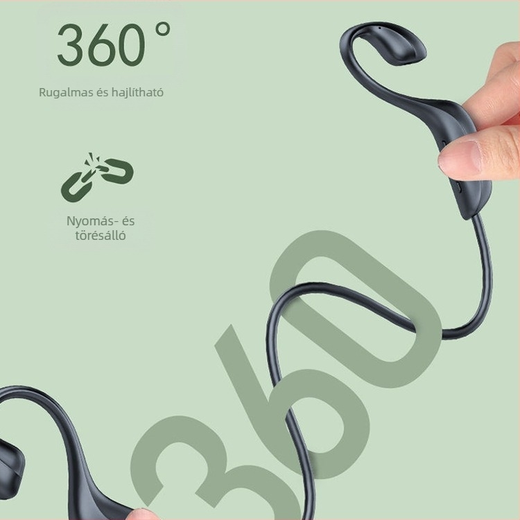 Csontvezetéses vezeték nélküli Bluetooth headset, fülcsipeszes kialakítás, kétoldalú sztereó hang, Bluetooth 2.0, 0–4 órás üzemidő
