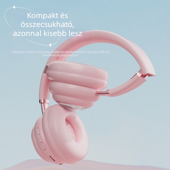 Vezeték nélküli Bluetooth fejhallgató sztereó hangzással, Bluetooth 5.0, 10 m hatótávolság, üzemidő >8 óra, digitális kijelző