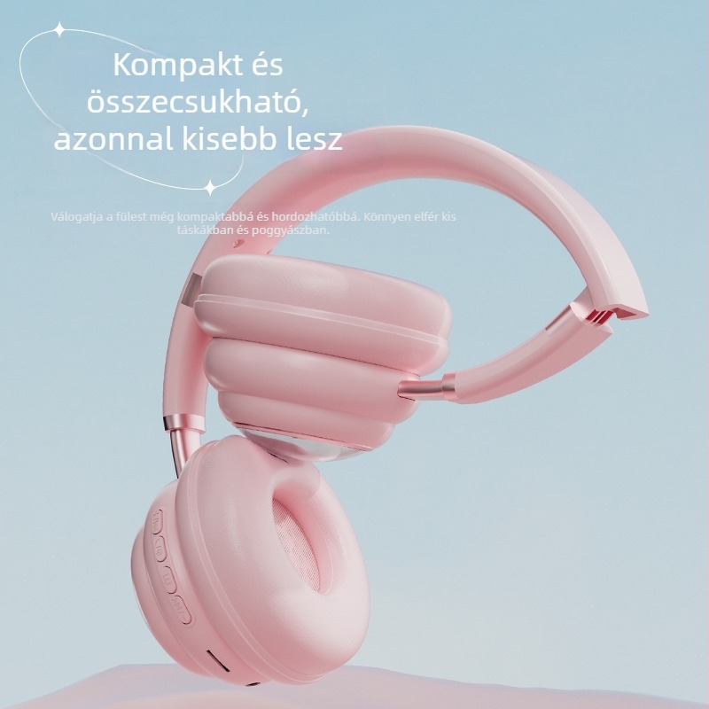 Vezeték nélküli Bluetooth fejhallgató sztereó hangzással, Bluetooth 5.0, 10 m hatótávolság, üzemidő >8 óra, digitális kijelző