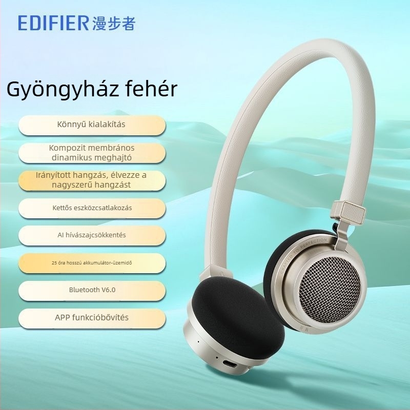 Edifier Doo Ace retro over-ear Bluetooth fejhallgató, könnyű kialakítás, Bluetooth 6.0, hosszú üzemidő, prémium érzet