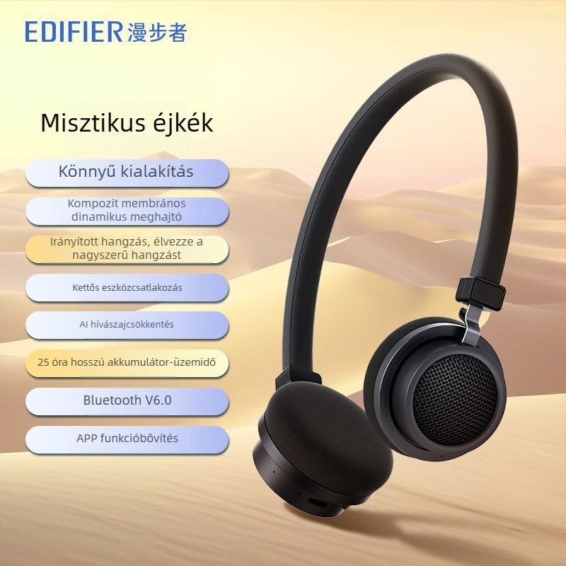 Edifier Doo Ace retro over-ear Bluetooth fejhallgató, könnyű kialakítás, Bluetooth 6.0, hosszú üzemidő, prémium érzet