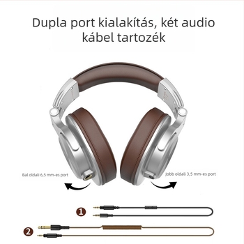 OneOdio vezetékes DJ monitor fejhallgató mikrofonnal, frekvenciasáv 20–20 kHz, impedancia 32 Ω, 3,5/6,3 mm csatlakozó, 3 m kábel