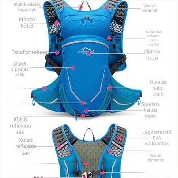 KCTS nylon sporttáska hegymászáshoz, túrázáshoz és kerékpározáshoz légpárnás vállpánttal