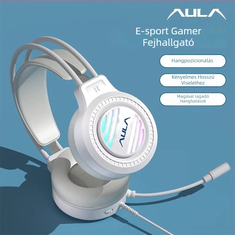 Wolf Spider S606 vezetékes PC-s gaming fejhallgató, over-ear kialakítású, RGB világítással és zajcsökkentéssel