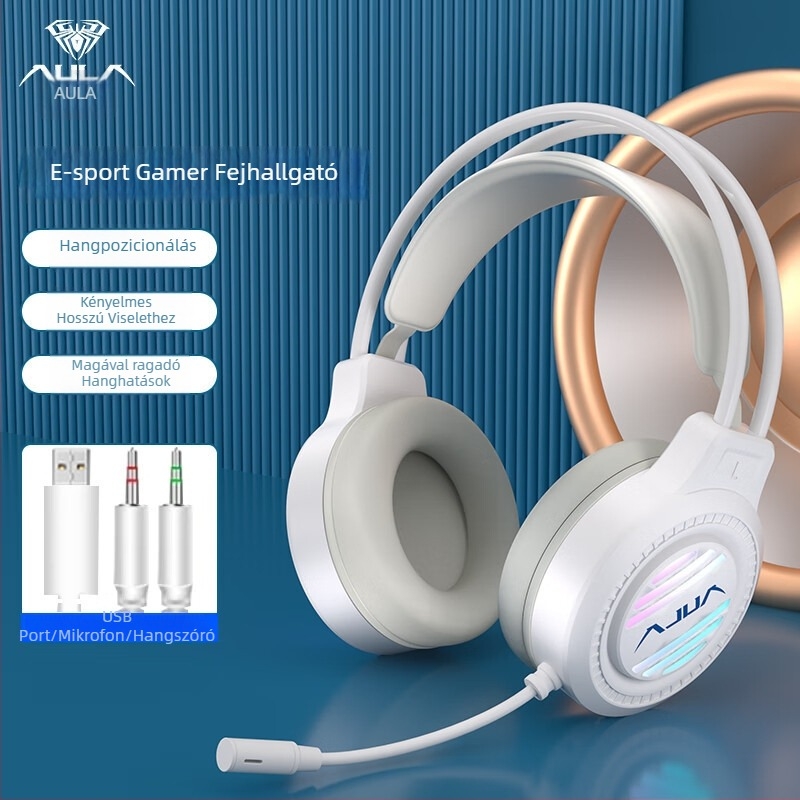 Wolf Spider S606 vezetékes PC-s gaming fejhallgató, over-ear kialakítású, RGB világítással és zajcsökkentéssel