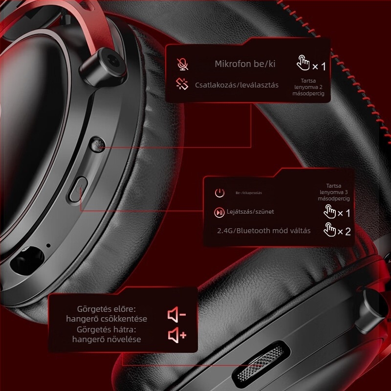 HP GH20 gaming fejhallgató 7.1 környezeti hangzással és Delta pozicionálással