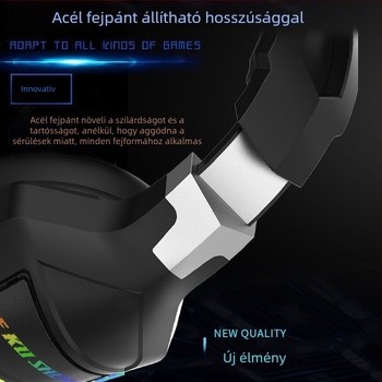 K902 vezetékes gaming headset mikrofonnal, 50 mm meghajtók, 20 Hz–20 kHz, 32 Ω impedancia, 1,95 m kábel