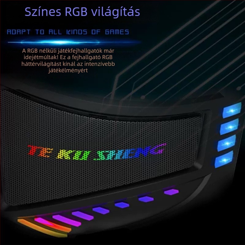 K902 vezetékes gaming headset mikrofonnal, 50 mm meghajtók, 20 Hz–20 kHz, 32 Ω impedancia, 1,95 m kábel