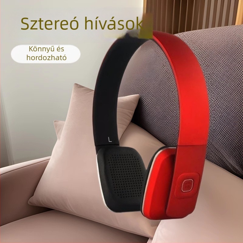 Fejre helyezhető vezeték nélküli Bluetooth headset, LC-8600 frissített verzió, sztereó hangzás, Bluetooth 5.0, 10 m hatótáv, üzemidő >8 óra, PC+ABS anyag