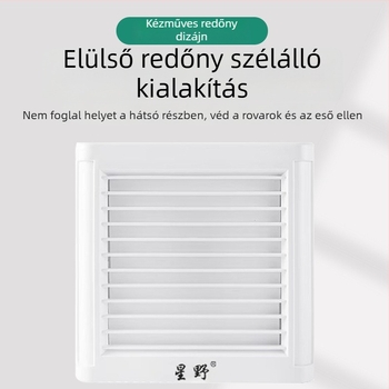 Fürdőszobai ventilátor elülső redőnyös, üvegablak stílus, 220 V, 15/18/25 W, mechanikus működtetés