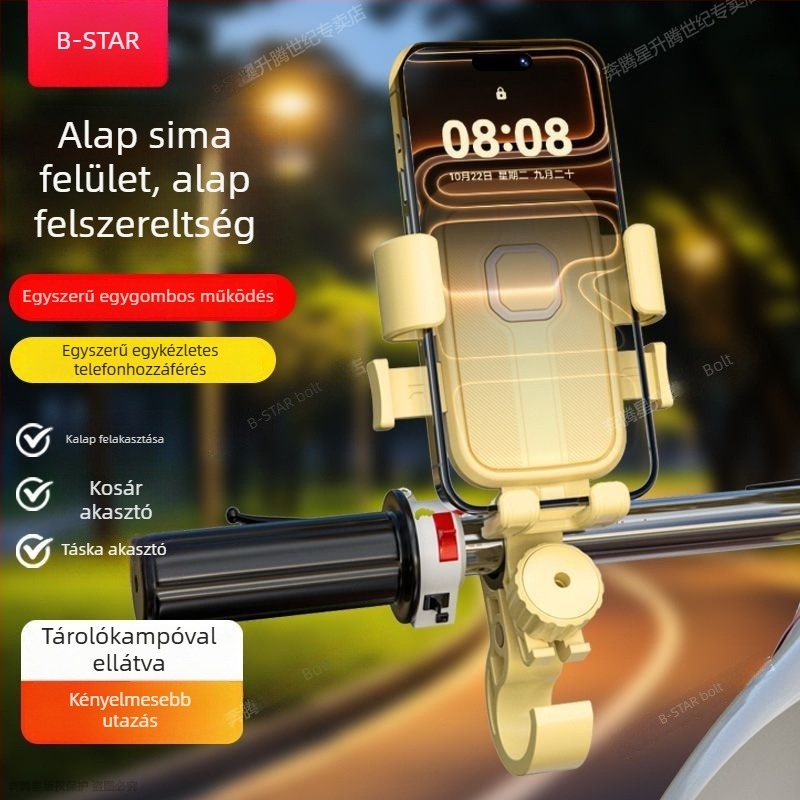 Kerékpáros telefon-tartó vezeték nélküli töltéssel, napellenző és esővédő, cyberpunk stílus