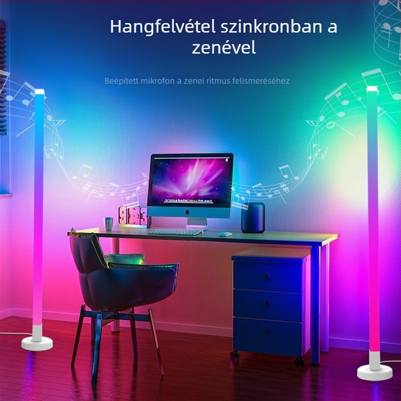 Guantuo LED állólámpa PC árnyékolóval, műanyag test, modern minimalista stílus, feszültség ≤36V