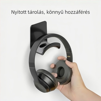 Fülhallgató falra szerelhető tartó, fúrás nélkül az asztal alatt – gamer fejhallgató tartó, modell Headphone wall mount; testreszabás a rajzok szerint; 3C tanúsítvány: 2022152202040936; piacra kerülés: 2025
