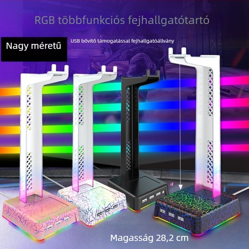 XStereo fejhallgatóállvány – világító tartó RGB hangulatvilággal, leválasztható, alumíniumötvözetből
