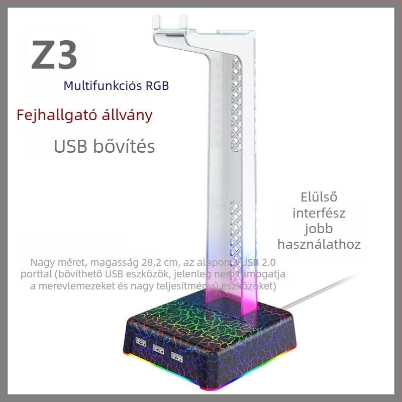 XStereo fejhallgatóállvány – világító tartó RGB hangulatvilággal, leválasztható, alumíniumötvözetből