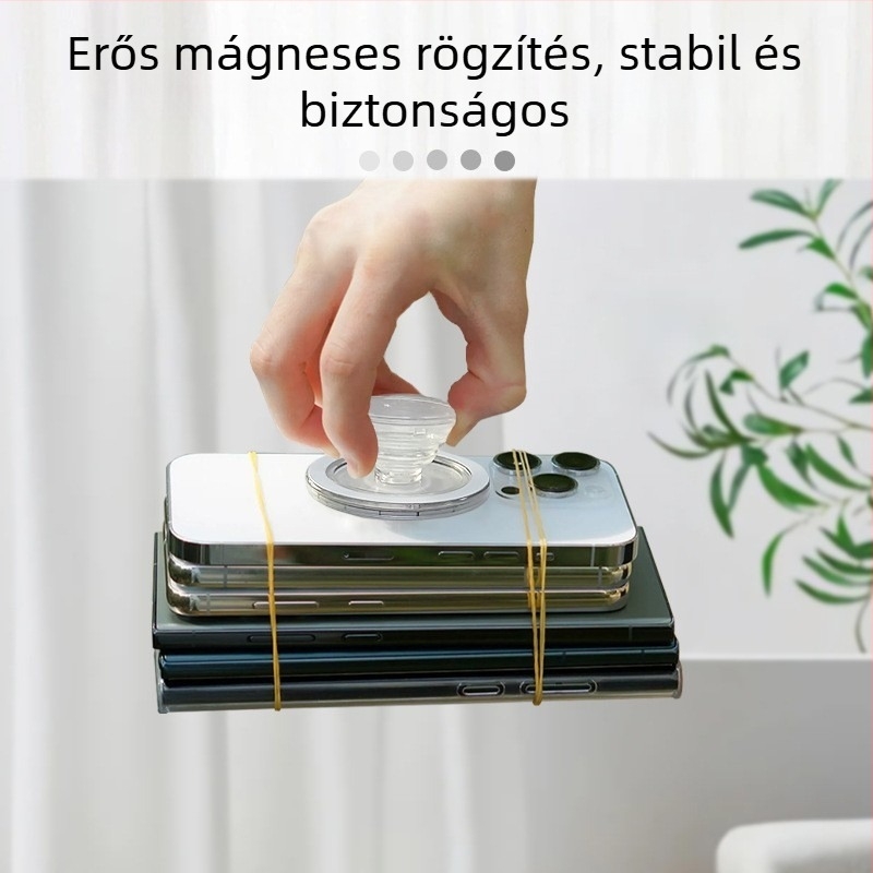 Teleszkópos mágneses asztali tartó okostelefonhoz, akrilból készült, forgatható