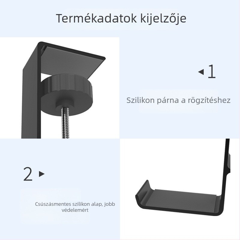 Fém asztali headset-tartó Z20/Z21 – csúszásmentes, erős, OEM feldolgozás