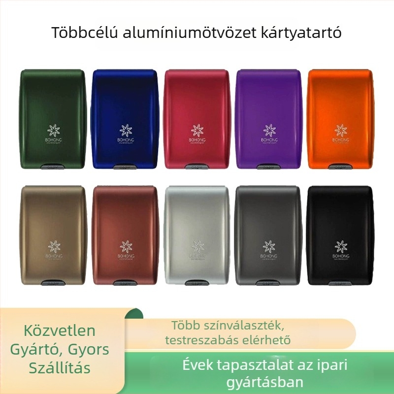 RFID alumínium ötvözet kártyatartó Ruiyi — uniszex, anyagok: alumíniumötvözet + ABS + rozsdamentes acél, modell: RFID alumínium ötvözetes kártyatartó, bevezetés: 2024 tavasz