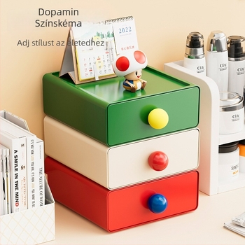 Kozmetikai asztali rendező doboz, PP műanyag, 1 L kapacitás, V22 modell, logó nyomtatás lehetséges