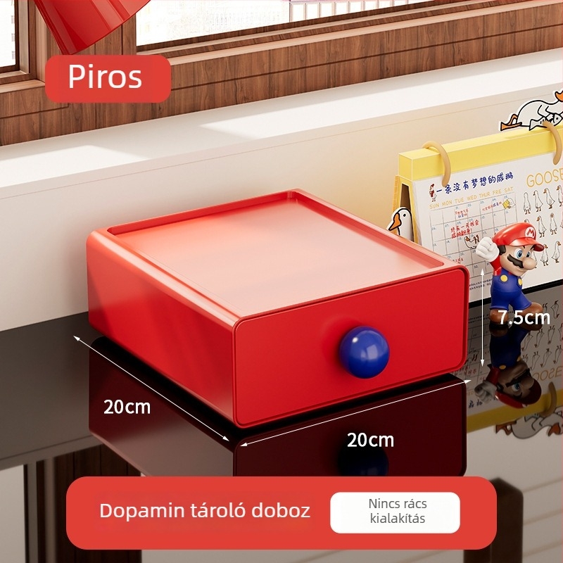 Kozmetikai asztali rendező doboz, PP műanyag, 1 L kapacitás, V22 modell, logó nyomtatás lehetséges