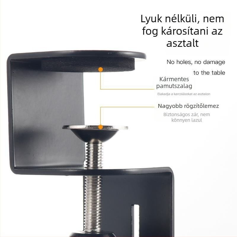 Billentyűzet tálca az asztal alatti tartóval, Modell E-70, modern minimalista stílus, lyukmentes kialakítás