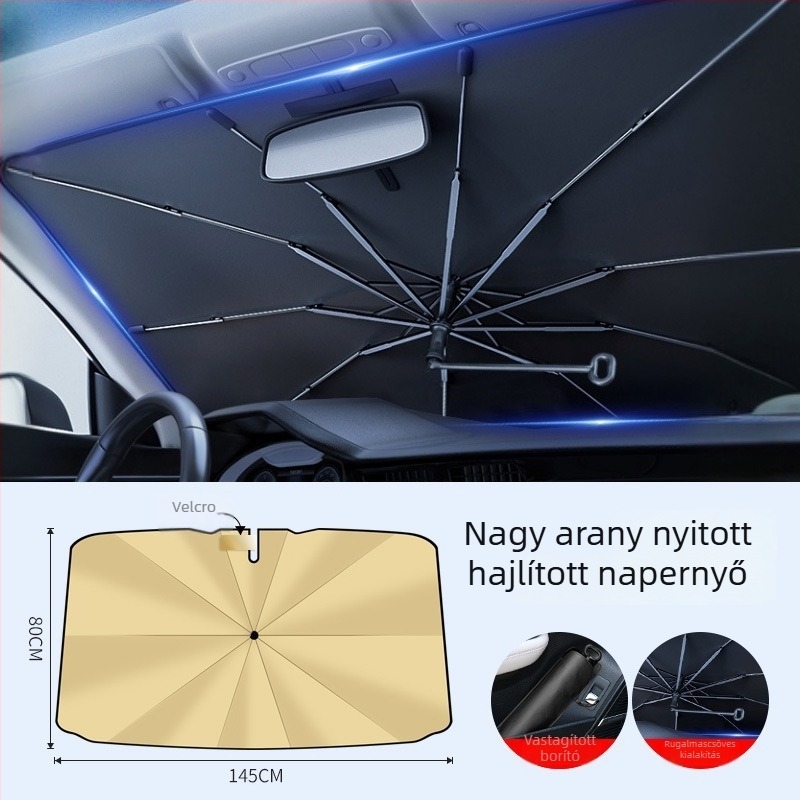 Autó Elülső Szélvédő Napvédő Árnyékoló, Hőszigetelés, Teleszkópos Beépítés, Univerzális Modell, Elülső Szélvédő