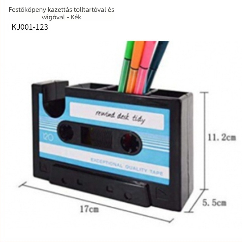 Multifunkcionális tolltartó, He han, KJ001 modell, anyaga műanyag, négyzet alakú