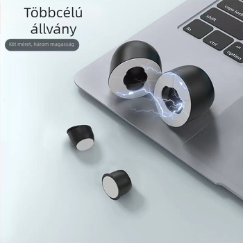 Láthatatlan laptop-tartó, mini mágneses, hordozható hűtőalap, alumíniumötvözet, modell 0251, 62 g, összecsukható