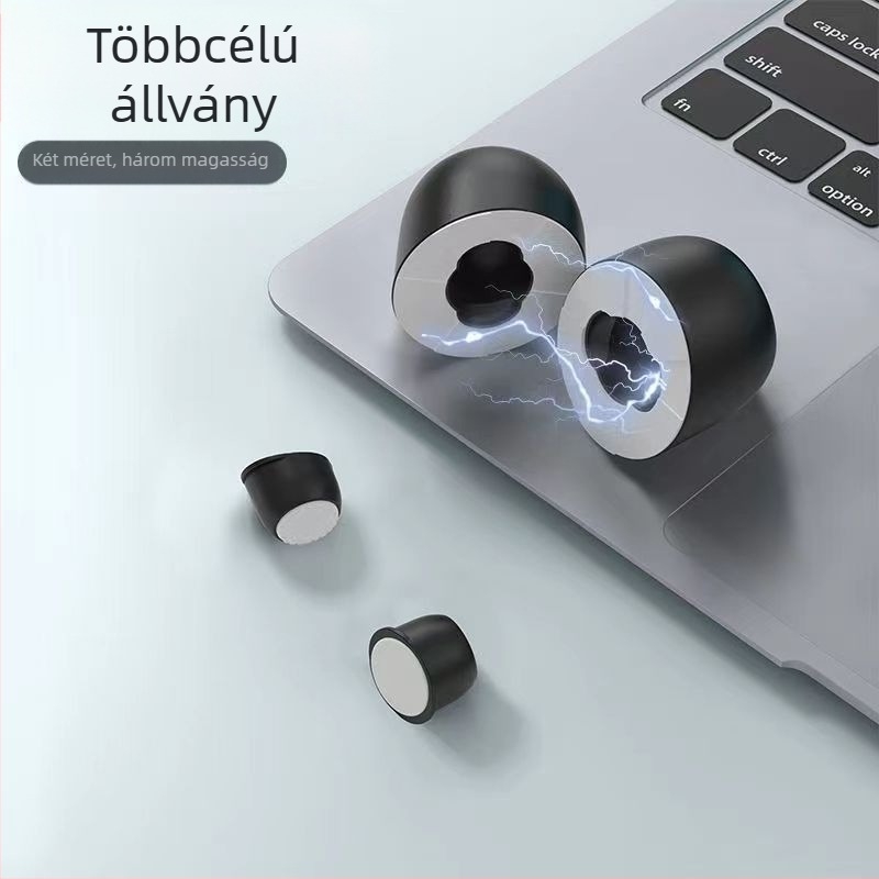 Láthatatlan laptop-tartó, mini mágneses, hordozható hűtőalap, alumíniumötvözet, modell 0251, 62 g, összecsukható